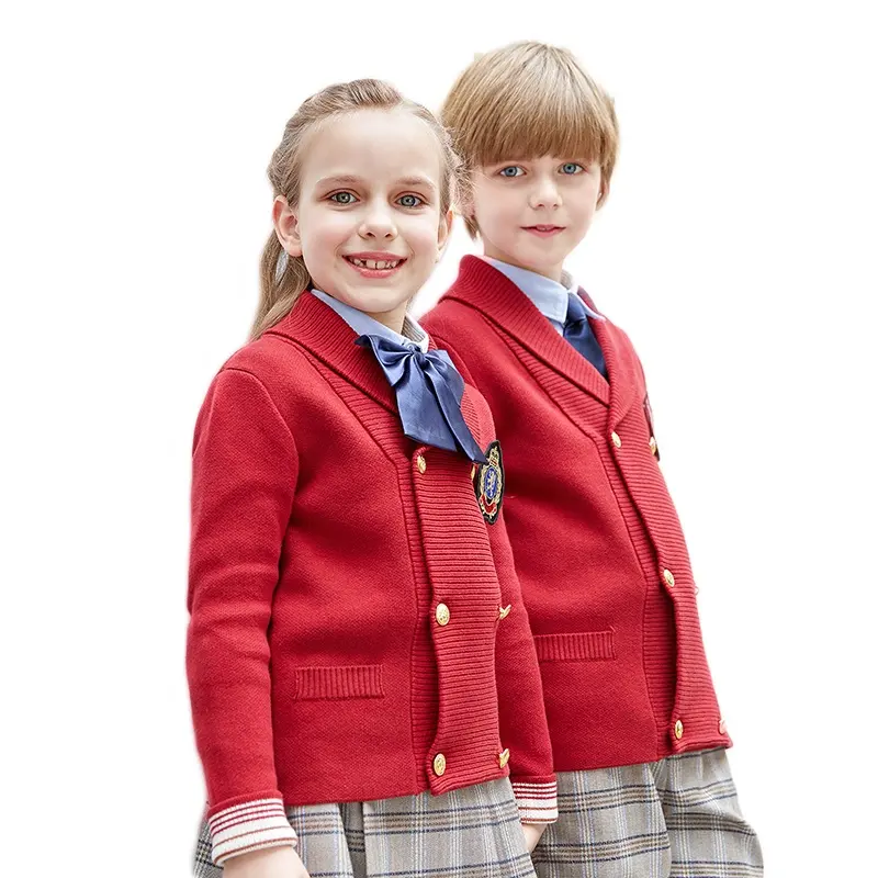 Uniforme scolaire en tricot pour enfants, vente en gros, bon marché, uniforme scolaire, pull avec Design personnalisé, nouvelle collection