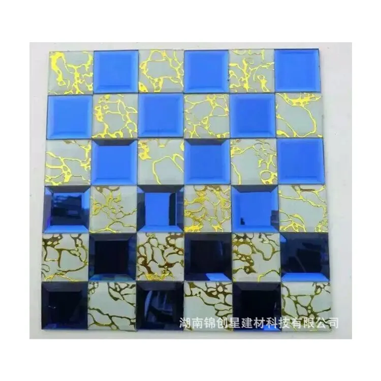 Fabricação de mosaicos de vidro decorativos para arte e azulejos de parede para espelho de vidro 10x10