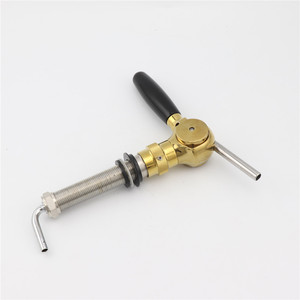 Homebrewベルギービール蛇口ボール型ドラフトビールタップ、長さ100mm G5/8 "シャンク銅クロームメッキフローコントロール - Product Image 2