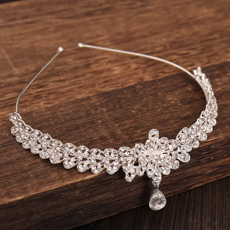 Couronne et diadème personnalisables de strass en cristal, couleur argent, accessoires de cheveux, diadème nuptial pour femmes