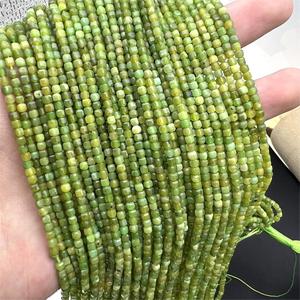 2mm4mmキューブジェイドビーズグリーンカナダジェイドファセットキューブスペーサーキューブビーズスクエアジュエリー作りDIYブレスレットアクセサリー