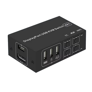 准备发货4K UHD 4合1四合一出4端口显示端口通用串行总线KVM交换机4x1双显示器 - Product Image 1