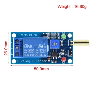 TZT 5V 12V 1 Channel Output Tilt Slant <strong>Angle</strong> <strong>Sensor</strong> Relay Module Golden SW520D ball switch tilt <strong>sensor</strong> module For <strong>arduino</strong>