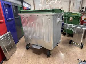 1100 Lít Thép Nhúng Nóng Ngoài Trời Bánh Chân Hoạt Động Kim Loại Chất Thải Bin Xe Tải Tái Chế Container Trailer Móc Nâng Bỏ Qua Bin - Product Image 4