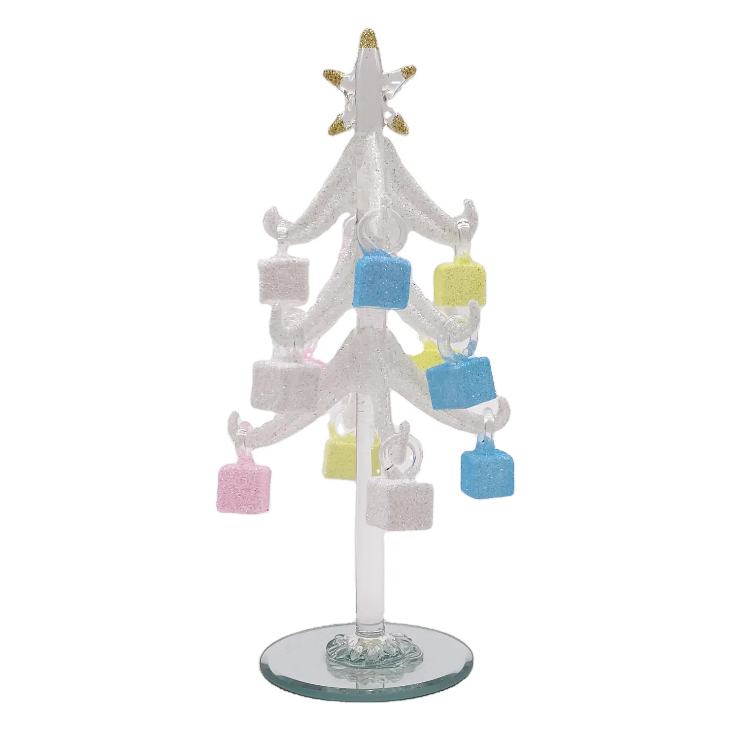 Arbor-arbre en verre personnalisé, artisanat, décoration de festival, ménage, mini arbre de noël, vente en gros