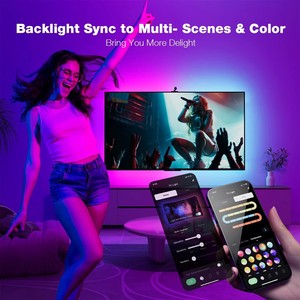 แถบไฟแบล็คไลท์ LED สร้างบรรยากาศอัจฉริยะพร้อมกล้อง: ไฟซิงค์เพลงอัตโนมัติและเอฟเฟกต์แบบไดนามิกที่สมจริงสำหรับการตั้งค่าห้องเล่นเกม - Product Image 5
