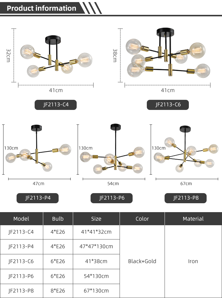 Wholesale Indoor Decoration Gold Glass E26 Bubble Hanging Ceiling Lamp