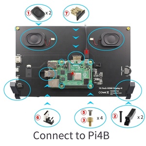 Raspberry Pi 3B/4B 10,1 Zoll IPS 1024 X600 Touchscreen-Monitor High Definition Multimedia-Schnitts telle LCD-Display mit Halterung