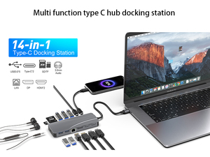 Multiporta 14 in 1 hdmi rj45 intelligente di ricarica usb hub mini usb c hub per la Finestra Computer Portatili - Product Image 4