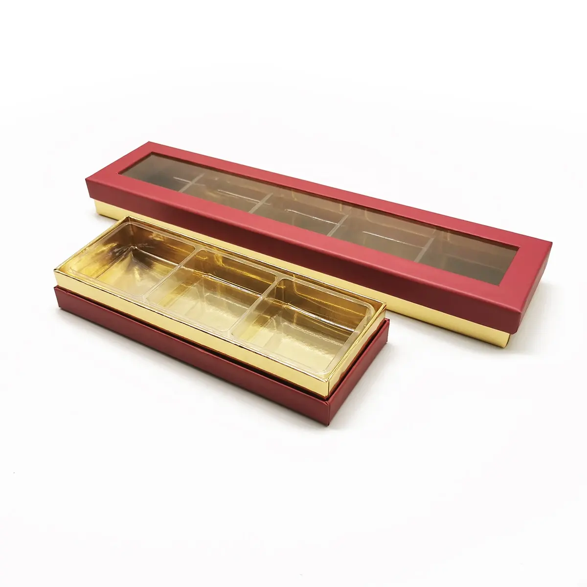 Moda lüks özel tasarım çikolata hediye ambalaj için pencere ile çikolata hediye kutusu şeker kağıdı hediye kutusu