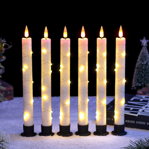 2 \ "3 \" 6 \ "Candelabro de Navidad sin llama Cadena de luz de cera Nuevo diseño Base alimentada por batería Seguro y confiable - Product Image 3