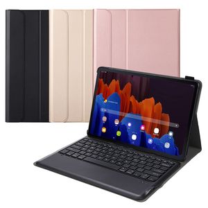 Samsung Tab için S8 artı <span class=keywords><strong>X800</strong></span> X805 S7 FE T730 T736 S7 artı T970 T975 Ultra ince BT kablosuz klavye deri kılıf ile