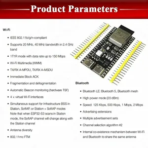 ESP32 / ESP32-S3 WiFi + Bluetooth şeylerin Internet çift tip-c geliştirme kurulu çekirdek kurulu ESP32-S3-DevKit C N16R8 Arduino için