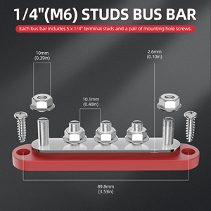 Daiertek BB100-T5M6-C otobüs çubuğu güç dağıtım elektrik otobüs çubuğu otomotiv bara 5 M6 vidalar ile - Product Image 3