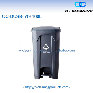 O-O-Pedal plástico comercial da limpeza recicla o lixo/lixo/caixa Waste do recipiente do lixo com a tampa para a escola/hotel/Restaruant