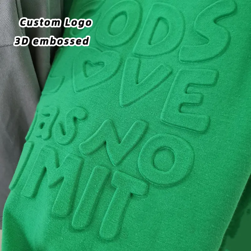 उच्च गुणवत्ता वाले कस्टम उभरा प्रिंट 3 डी एम्बॉसिंग लोगो 100% सूती टी-शर्ट का प्रतीक पुरुषों टी शर्ट