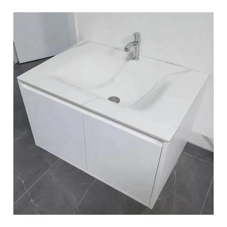 Lavabo de piedra interior para baño, tocador sin costuras con lavabo de una pieza