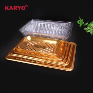 Karyo 0038b Tùy Chỉnh Take-Away Container Tráng Miệng Bánh Mì Bao Bì Nhựa Hộp Thực Phẩm Muffin Dùng Một Lần Khay Vàng Với Nắp Rõ Ràng - Product Image 6