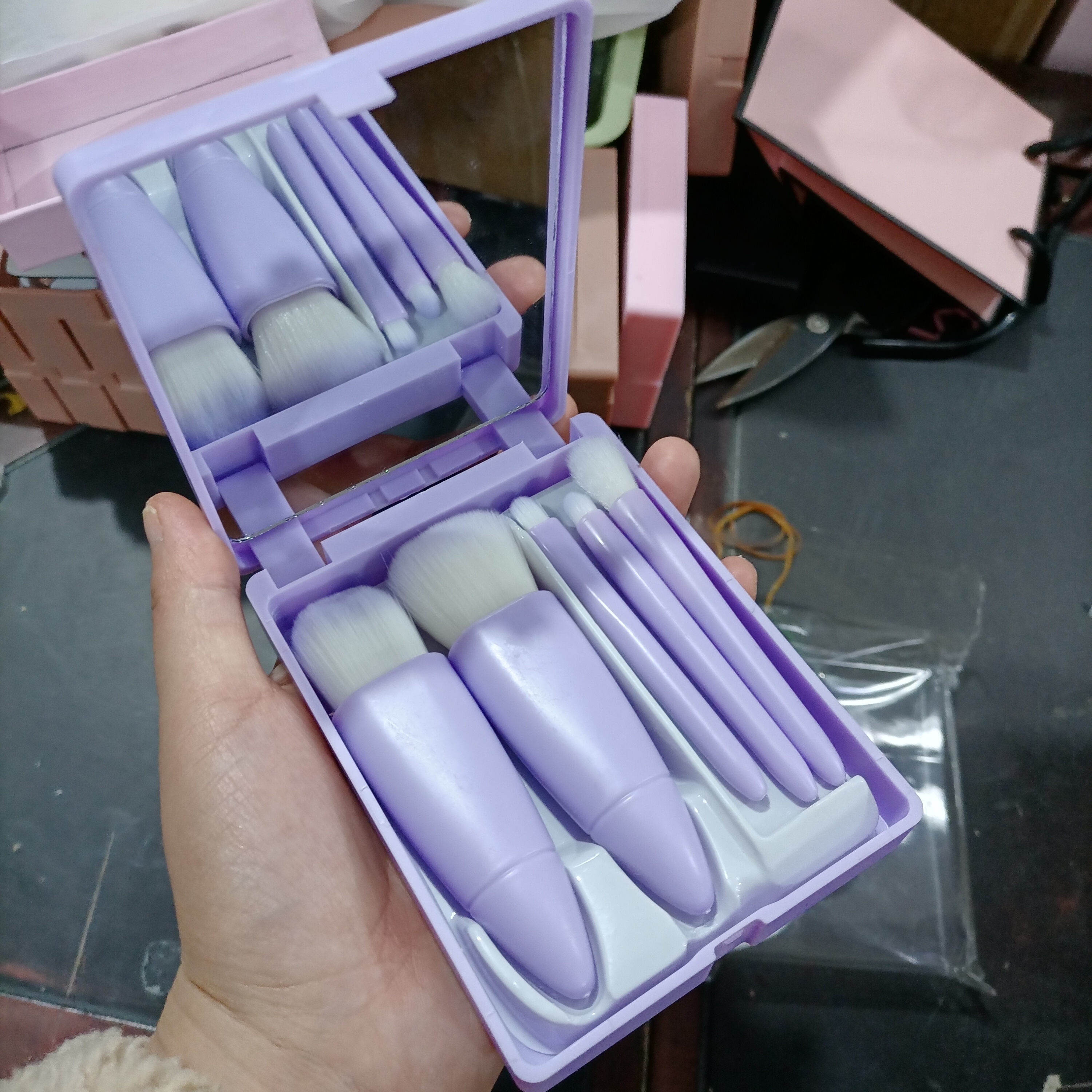 makeup brushes set-purple