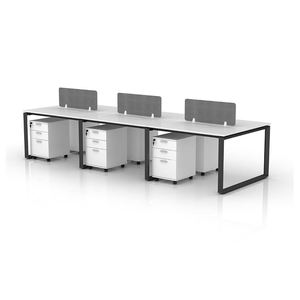 Escritorio DE ORDENADOR DE OFICINA Modular moderno para 4 personas, PC cúbico de madera maciza, Partición de cubículo, estación de trabajo, características extensibles de Metal - Product Image 2