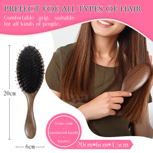 Pettine Anti-nodo, artigianato tradizionale caratteristica, sandalo maiale criniera massaggio airbag - Product Image 6