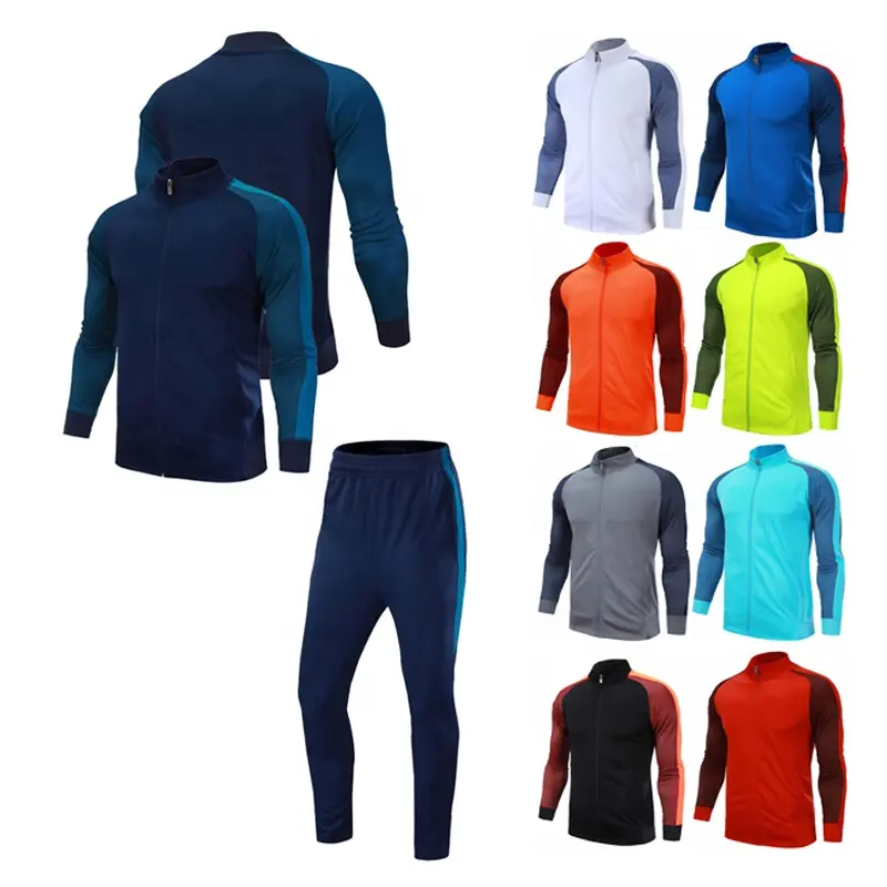 Chándales de entrenamiento de fútbol transpirables personalizados para hombre, ropa para correr, chándales de fútbol de secado rápido, chándal de fútbol de equipo para hombre