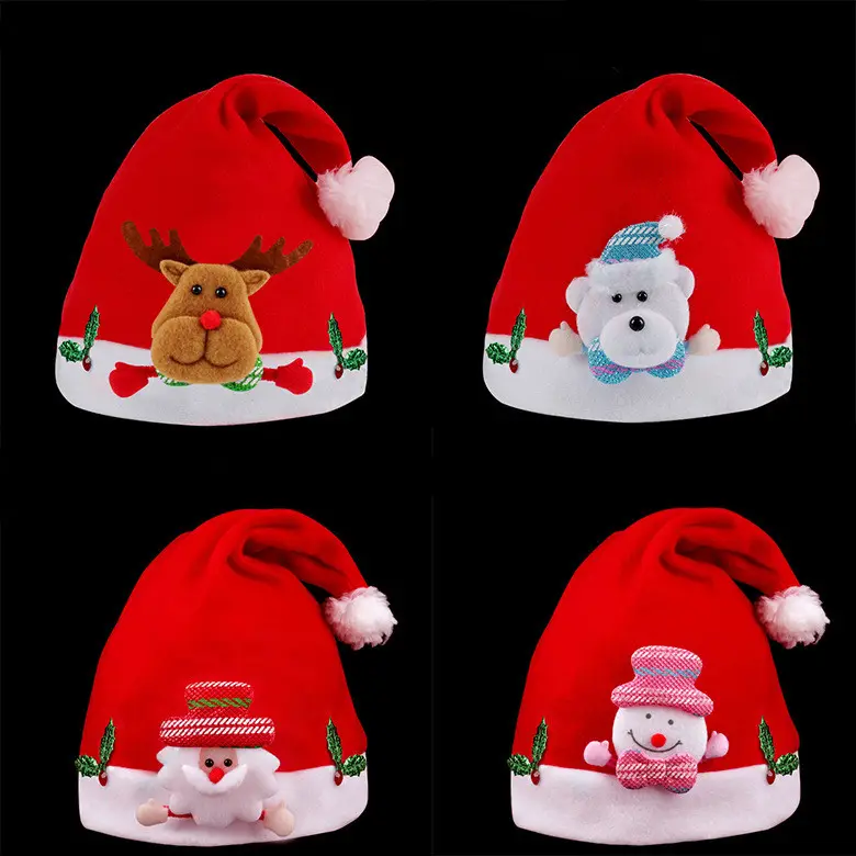 Chapéus de natal para crianças, venda quente, chapéus de natal, crianças, adultos, decorações de natal, festa de natal, na145