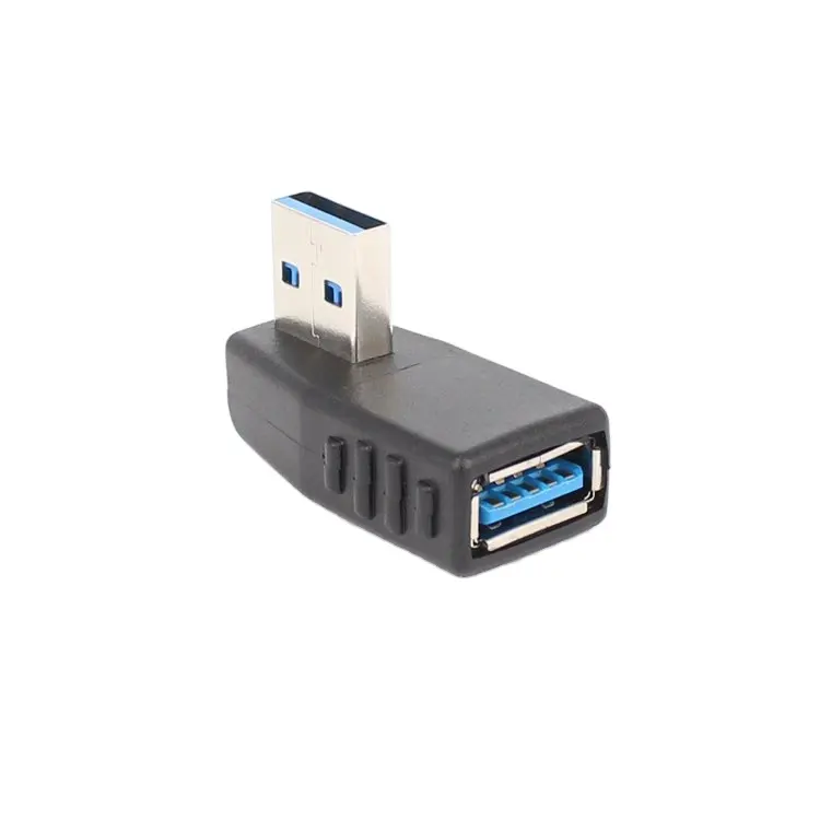 Conector de ângulo direito 90 graus esquerdo direito USB 3.0 adaptador tipo A macho para fêmea conector de gênero plugue trocador USB