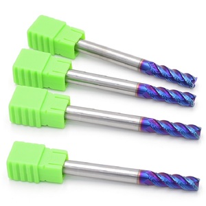 プロの固体カーバイド3フルートおよび<span class=keywords><strong>4</strong></span>フルートエンドミルビット45HRC 55HRC 65HRC CNCフライス加工カッター4mmシャンク直径