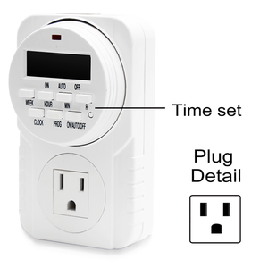 New Designed Time Controller 24 Hour Grounded 7 Day Dual Outlet Digital Timer For Grow Light - Product Image 1