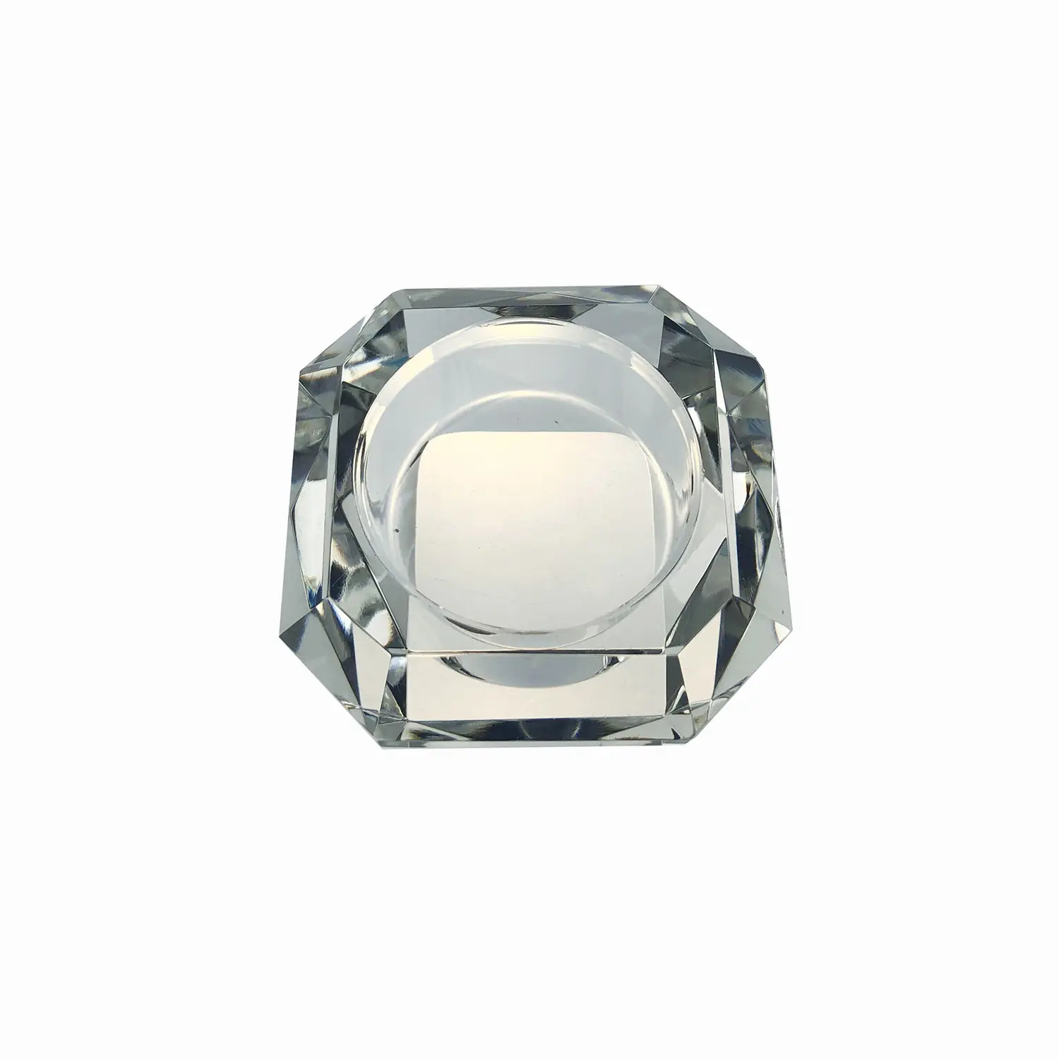 70mm Clear Crystal Glass Square Votive Candle Holder without Candle for Wedding Table Favors