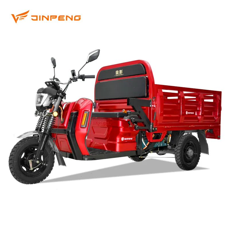 Jinpeng電動貨物三輪車3面オープン電動電動三輪車貨物