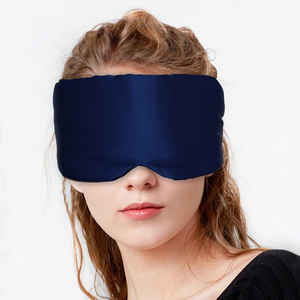 Blue Total Darkness Silk <strong>Sleep</strong> Mask Cocoon Face Hugging with Elastic Strap Knit Crystal Material - Product Image 1