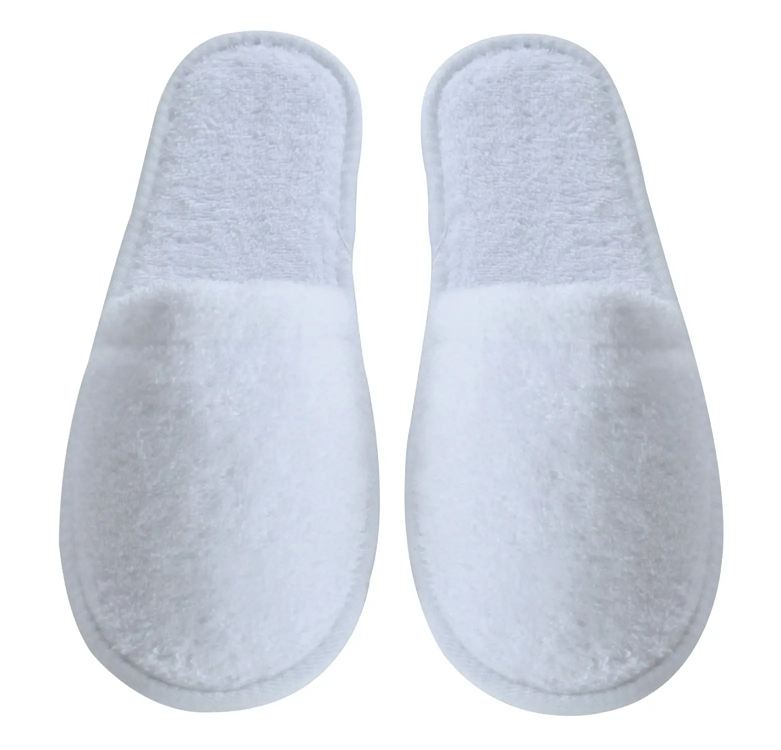 Custom hotel_disposable_slippers closed toe white terry hotel slippers for adults