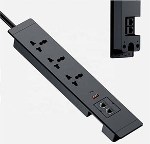 Enchufe USB de pantalla de mesa montado empotrado, escritorio de muebles blancos, alimentación Universal, toma de datos de alimentación integrada - Product Image 4