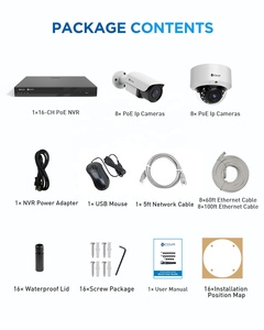 16 piezas 8Mp Plug and Play al aire libre AI detección humana Audio visión nocturna seguridad empresarial 16 canales PoE sistema de cámara CCTV 4K - Product Image 6