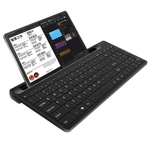 Multimedia Rechargeable <strong>Bluetooth</strong> Wireless <strong>Keyboard</strong> <strong>with</strong> Number Pad and Slot Design for iPad Mobile Phone Tablet Pc - Product Image 3