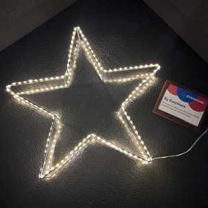 Luzes de Natal <span class=keywords><strong>LED</strong></span> 24V à Prova d'Água com Estrutura de Metal Acrílico para Decoração de Parede Interna/Externa com Motivo de Lua Crescente e Estrela - Product Image 6