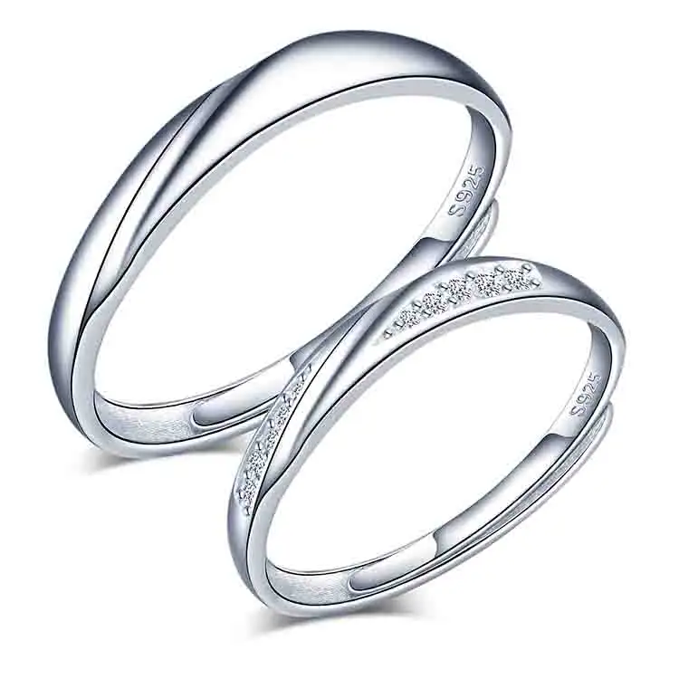 Aanpasbare Paar Ring Zilver 925 Ringen Voor Mannen Vrouwen