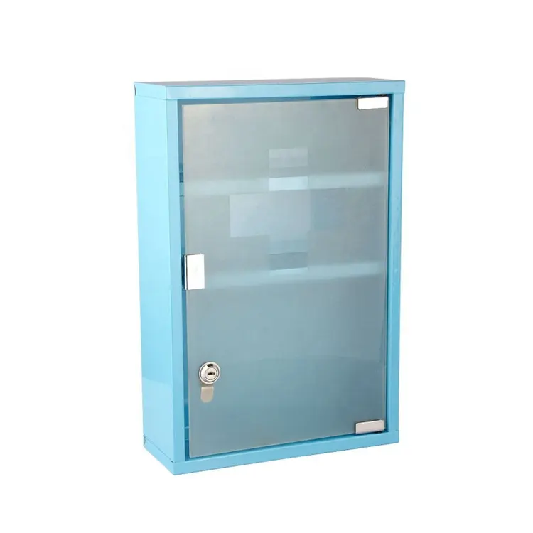 Rectangle Wall Mounted Metal Pharmacy Portable Medicine Cabinet Medicine Box