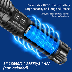 XHP70 1500 Lumen Doppelsc halter Taschenlampe Typ C Aufladen 30W Ultra Long Range Taschenlampe Speicher funktion Power Display Taschenlampe - Product Image 5