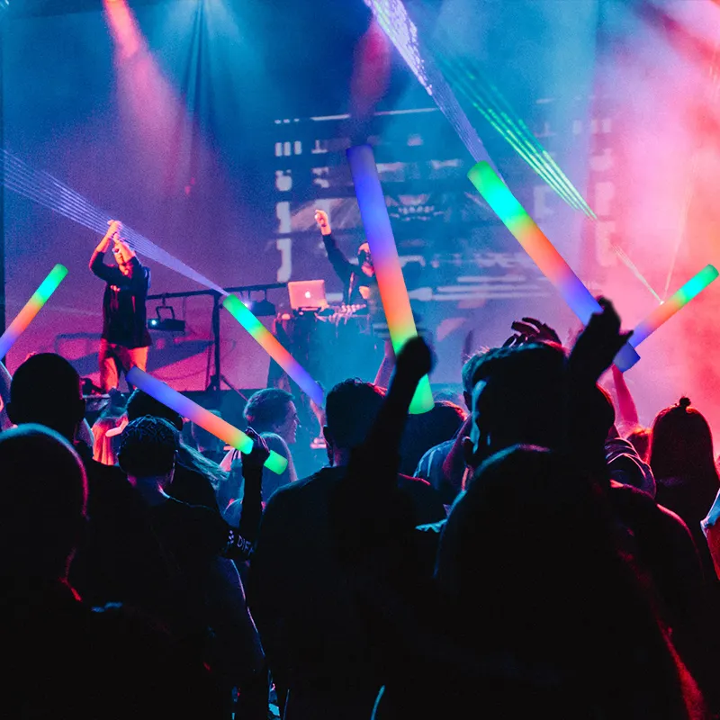 Bomboniera musica da ballo 3 modalità lampeggianti bastoncini luminosi da concerto bastone in schiuma leggera a Led