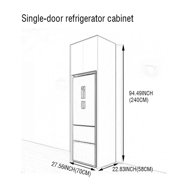 Réfrigérateur à une porte 70*240*58 cm, caisson 1900*700 mm