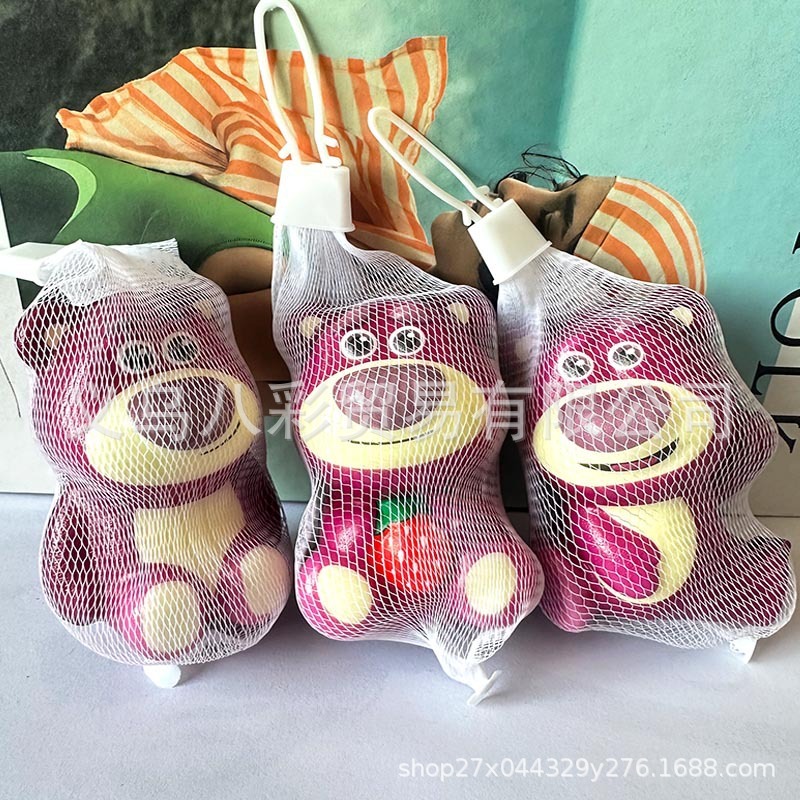 Mixed strawberry and plum bears 8cm-mesh bag packaging