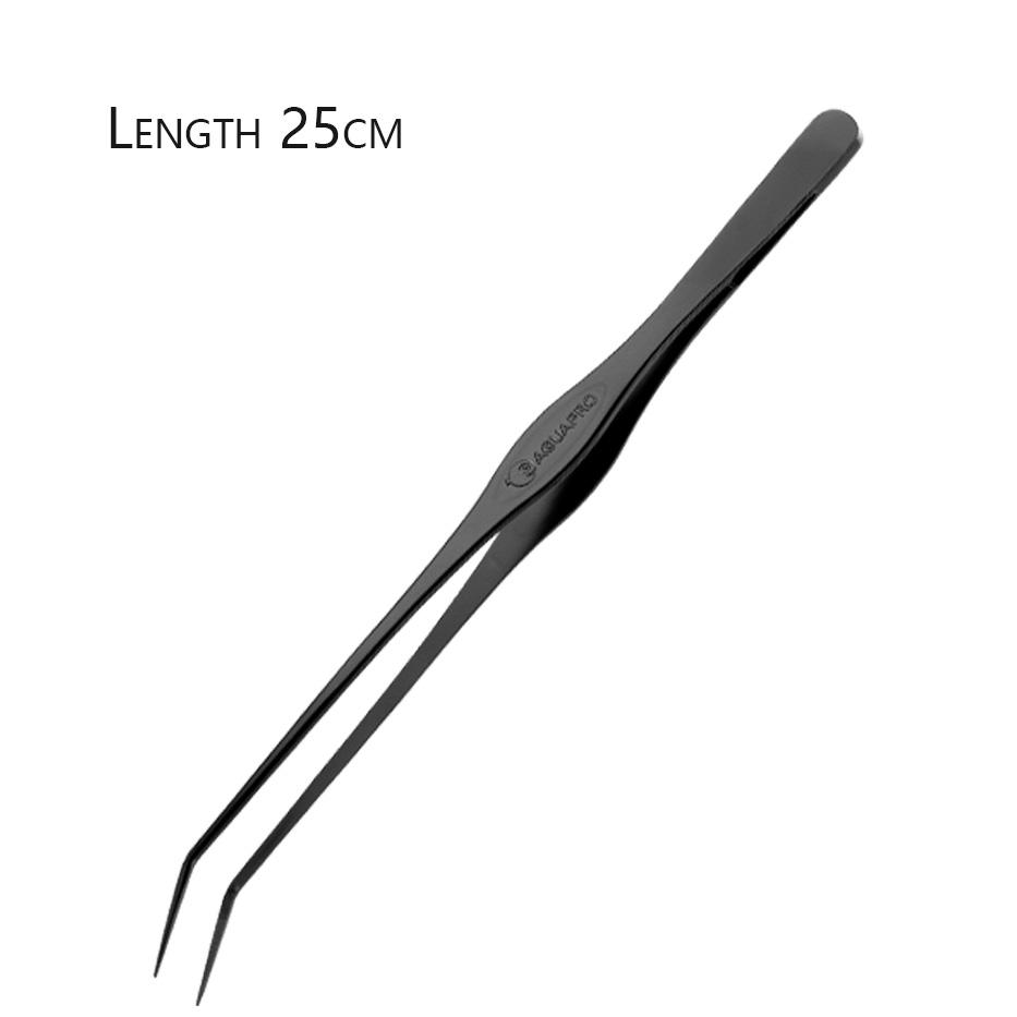 Pince à épiler courbe 25 cm (noire)