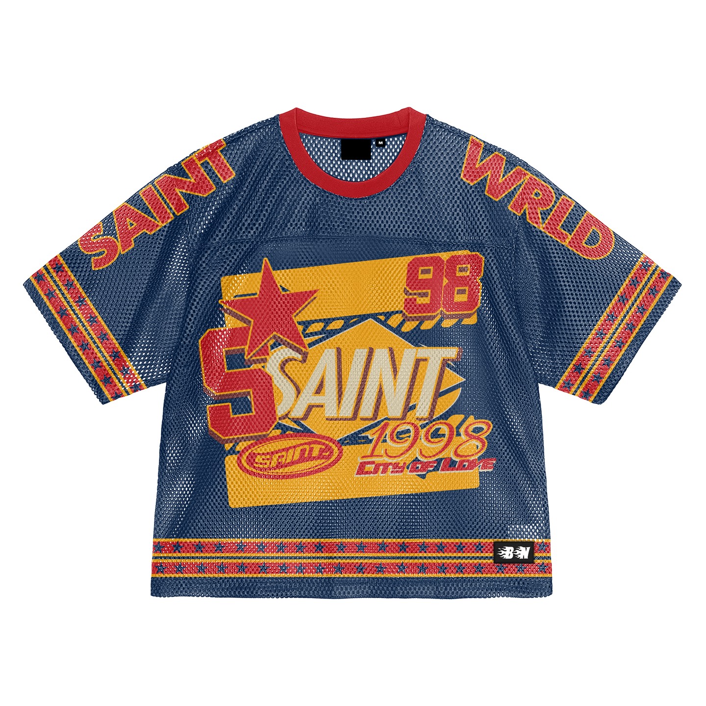 Maillot de fan de football américain rouge bleu foncé