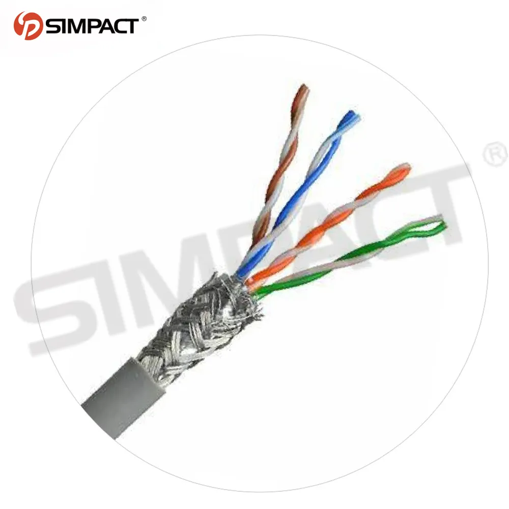 Simpact Twisted pair Lan İnternet kablosu OEM/ODM UTP FTP ağ kablosu 4 çifti SFTP Cat5e Ethernet kablosu
