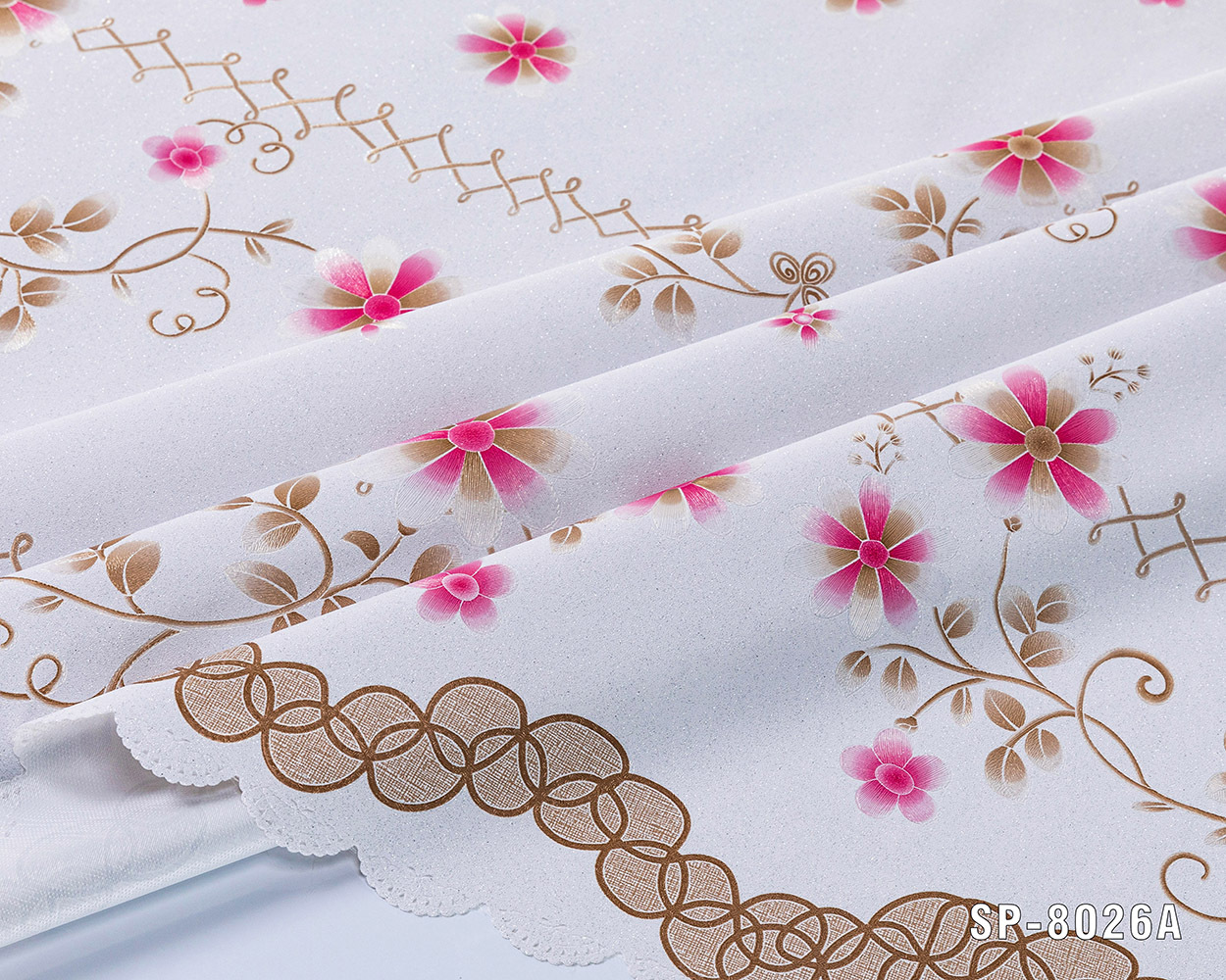 IUIU L-Metallic Embossing Home Dinning White PVC Tablecloth