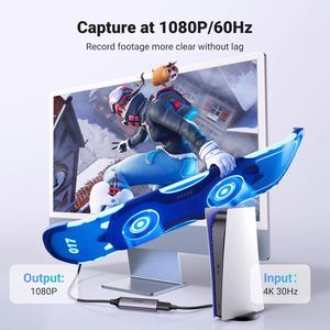 UGREEN视频采集卡高清MI至USB流媒体设备1080P 60FPS捕获4k输入音频游戏录制