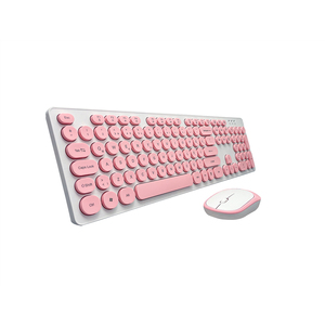 KMSW-103R Retro Style Round Slim <strong>Wireless</strong> <strong>Keyboard</strong> &amp; Mouse Combo Compatible with Windows <strong>Android</strong> Mac <strong>OS</strong> IOS BT PC Laptop - Product Image 3